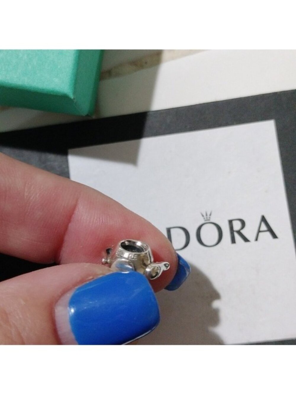 Pandora Teapot Charm Sterling Silver w/14k gold accent 790250 - Picture 5 of 6